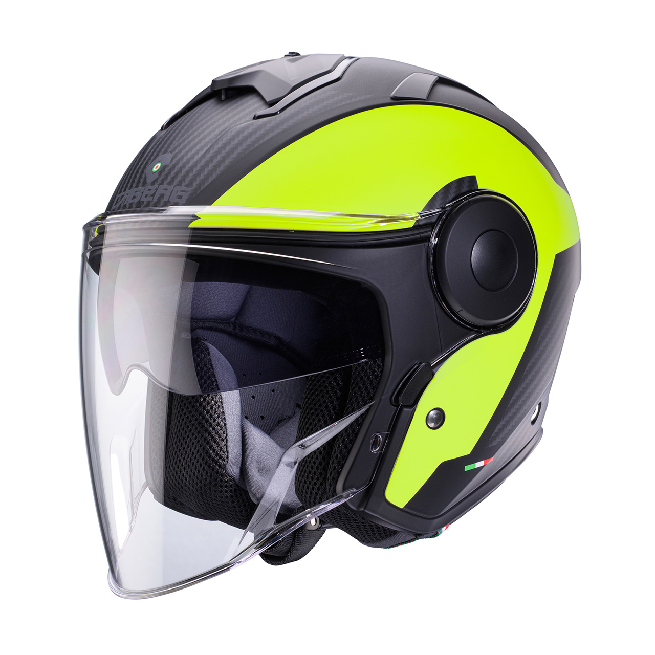 soho-milano-matt-black-yellow-fluo-3-4 Hjálmur Soho Milano Matt Black/Yellow - Image 1