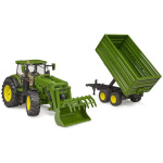 John Deere 7R350 m.ámoksturstækjum og vagni