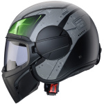 Hjálmur JET GHOST X VYRUS MATT BLACK/GREY/GREEN FLUO - Image 2